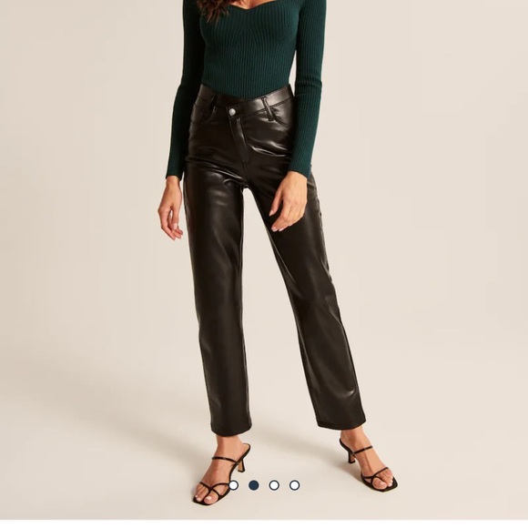 Abercrombie vegan leather dad pant. Regular length. Tags still on, size 36. - Picture 1 of 5